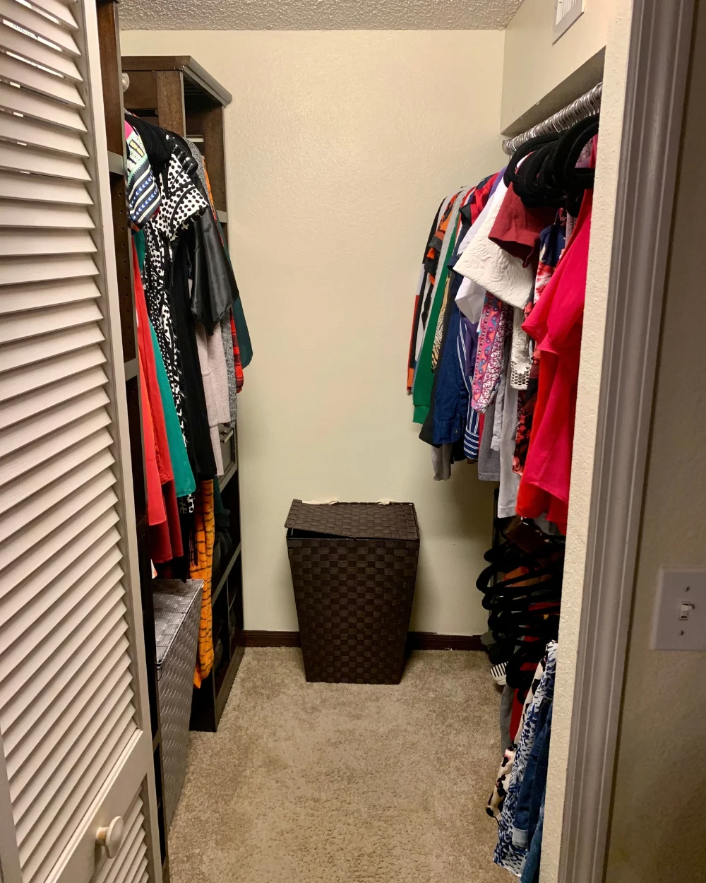 Bifold closet after organizing
