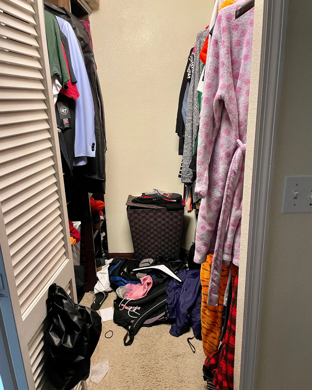 Bifold closet before organizing