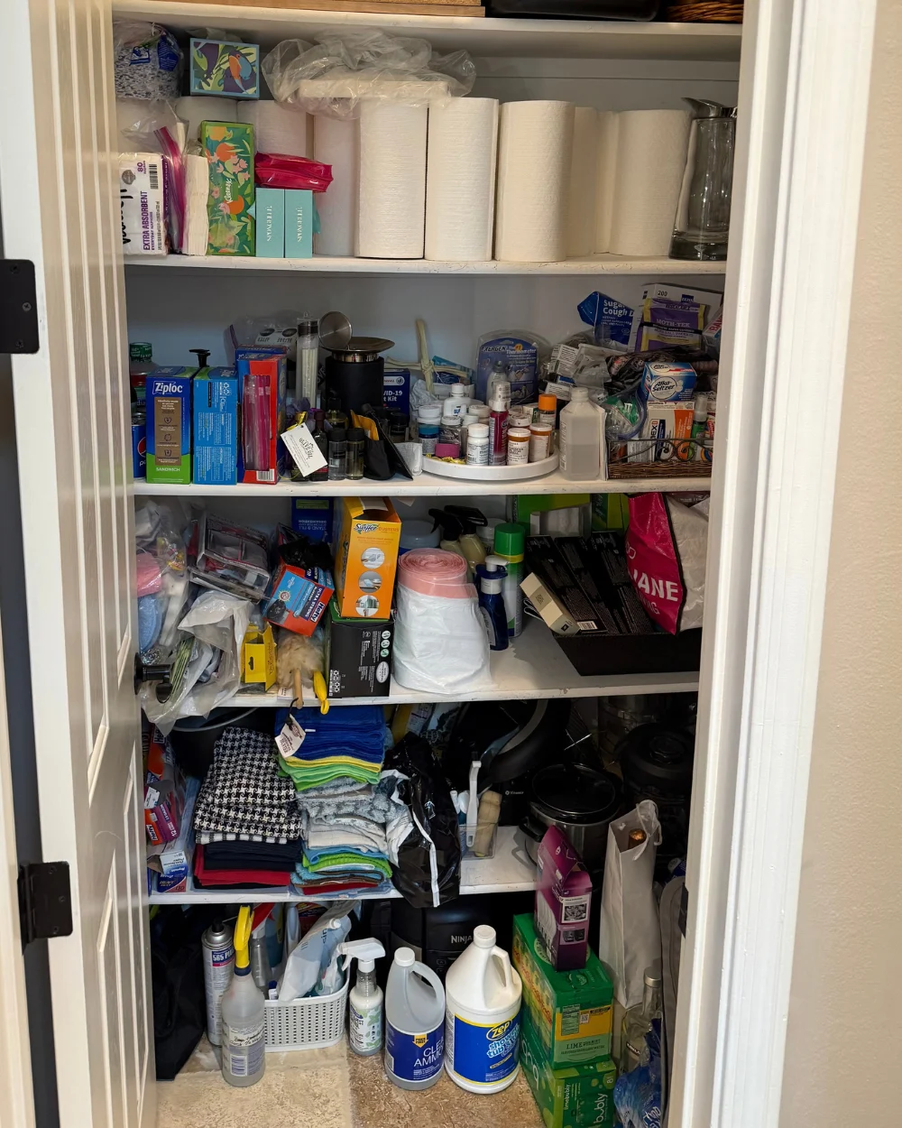 Cleaning closet before organizing