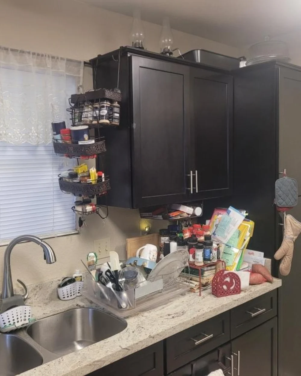 Kitchen sink before organizing
