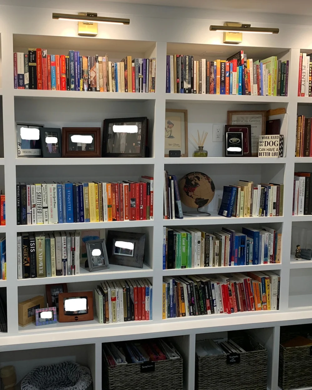 Office wall after organizing