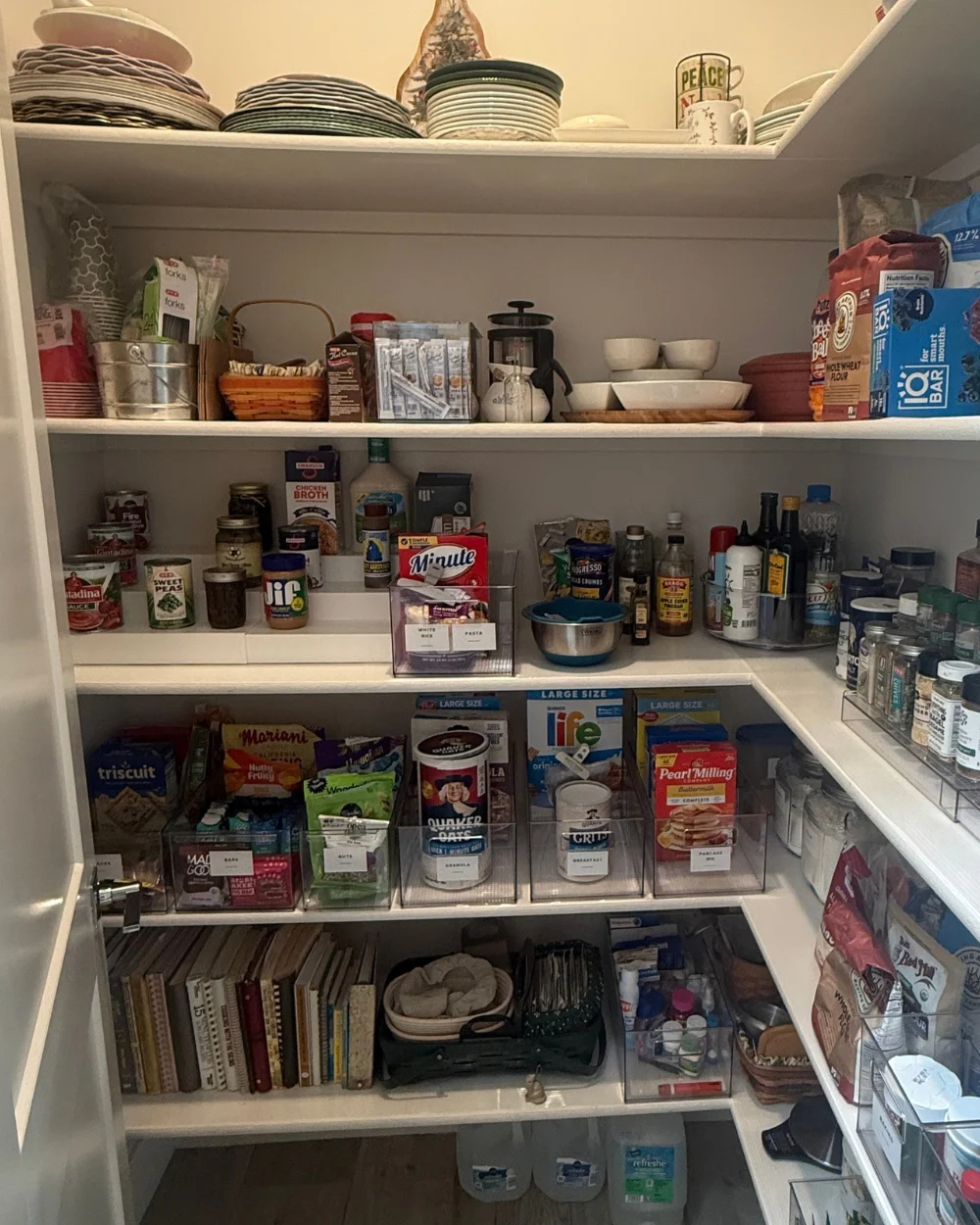 Pantry closet after organizing