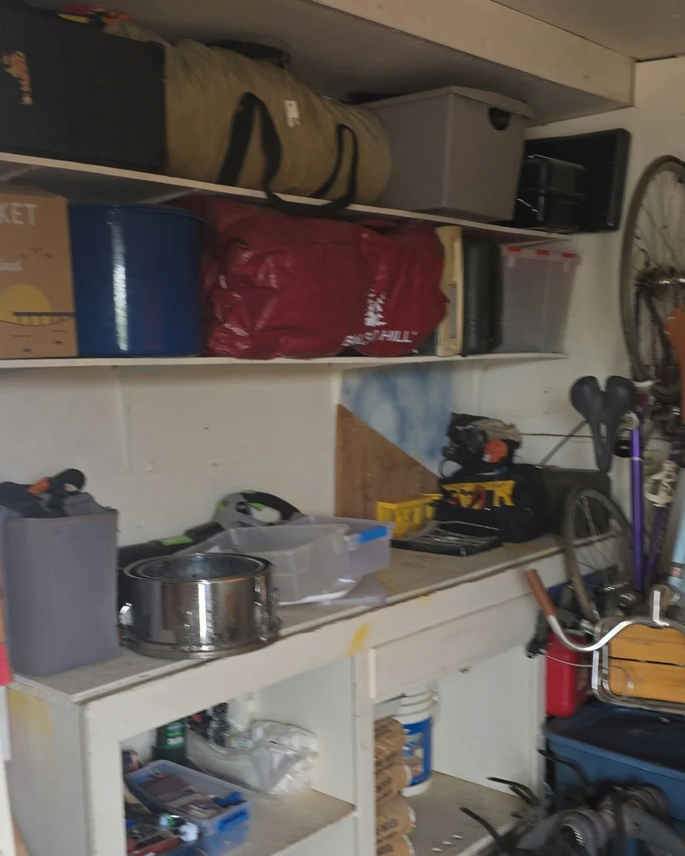 Storage bike after organizing